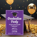 Search for purple and white graduation invitations Minimalist
