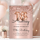 Search for rose gold 18th birthday invitations Metallic