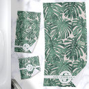 Search for green leaves bath towels Monstera