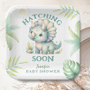 Search for baby dinosaur shower plates Green