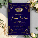 Search for royal blue gold sweet 16 invitations Chic