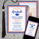 Search for orange and blue graduation invitations Simple