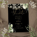 Search for fall leaves save the dates String lights