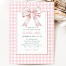 Search for pink gingham baby shower invitations Pink and white