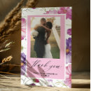 Search for purple wedding thank you cards Bride and groom