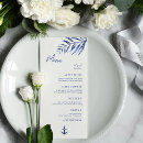 Search for nautical wedding menus Blue and white