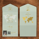 Search for airplane ticket wedding invitations World map