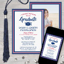 Search for military graduation invitations Red white and blue