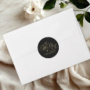 Search for gold foil wedding stickers Black and white