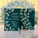 Search for emerald butterfly invitations Gold