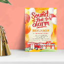 Search for fire truck birthday invitations Modern
