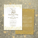 Search for surprise 50th anniversary invitations Gold fiftieth