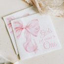 Search for 1st birthday napkins Pink bow