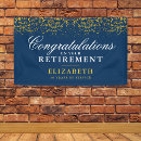 Search for blue and gold banners Retirement party