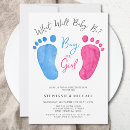 Search for feet gender reveal invitations Boy or girl