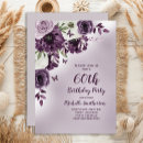 Search for purple white birthday invitations Botanical