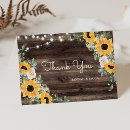 Search for sunflower wedding thank you cards Country
