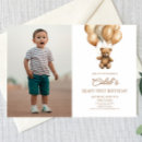 Search for teddy bear 1st birthday invitations For kids