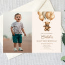 Search for bear 1st birthday invitations Boy