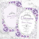Search for purple silver quinceanera invitations Floral