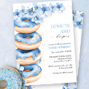 Search for donuts and diapers baby shower invitations Blue