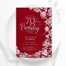 Search for red 70th birthday invitations Roses