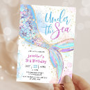 Search for mermaid 3rd birthday invitations Watercolor