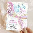 Search for mermaid 3rd birthday invitations Watercolor