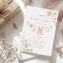 Search for blush pink floral invitations Baby in bloom