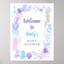 Search for mermaid baby shower posters Watercolor