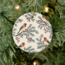 Search for red cardinal bird ornaments Greenery