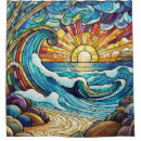 Search for stained glass shower curtains Ocean