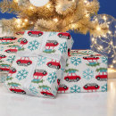 Search for vintage christmas car wrapping paper Whimsical