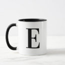 Search for letter e mugs Black and white