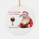 Search for wine ornaments Santa
