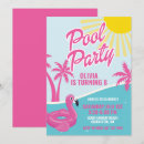 Search for kids pool party invitations Pink