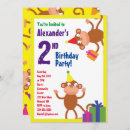 Search for monkey birthday invitations Party animal