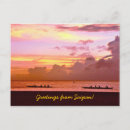 Search for outrigger canoe Sunset