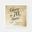 Search for 70th birthday napkins Cheers to 70 years