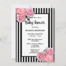 Search for black white stripes baby shower invitations floral
