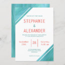 Search for teal and coral wedding invitations Modern