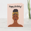 Search for black woman birthday cards Afro