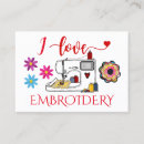 Search for machine embroidery business cards Handmade