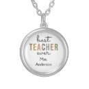 Search for teacher necklaces typography