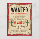 Search for wanted poster invitations Wild west