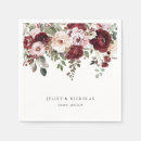 Search for burgundy and blush wedding napkins Botanical