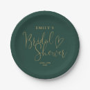 Search for emerald green gold plates Bridal shower