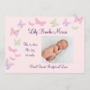 Search for butterfly photo birth announcement cards Pink