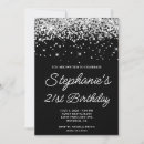 Search for black silver 21st birthday invitations Elegant