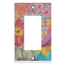 Search for abstract floral painting light switch covers Pink